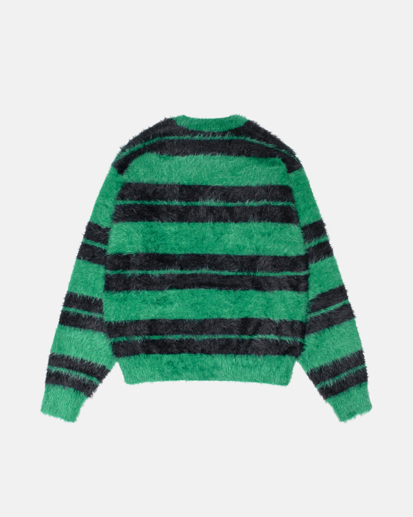 Hairy Stripe Crew Sweater Black/Green Knits