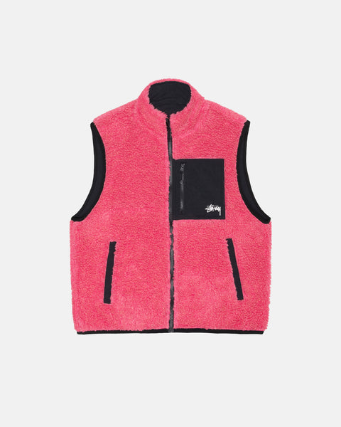 Sherpa Reversible Vest Pink Outerwear