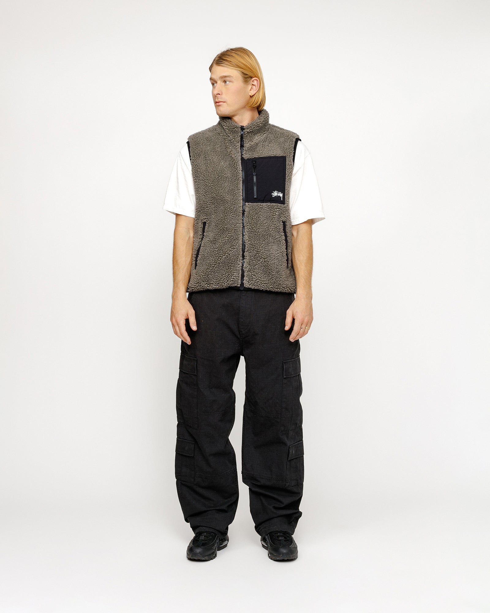 Sherpa Reversible Vest Stone Outerwear