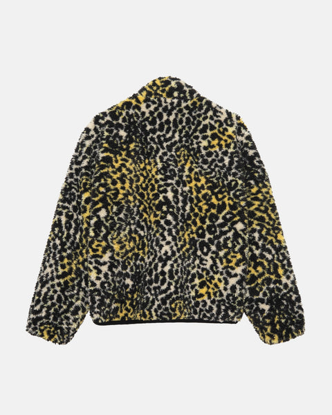 Stüssy Sherpa Reversible Jacket Yellow Leopard Sweats