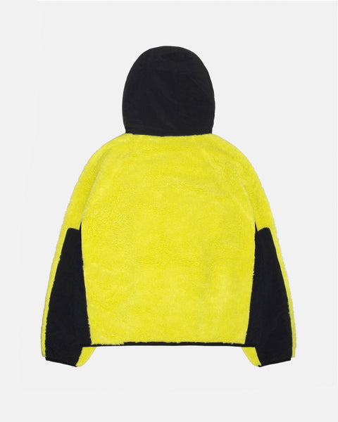 Sherpa Paneled Hooded Jacket Lime Outerwear