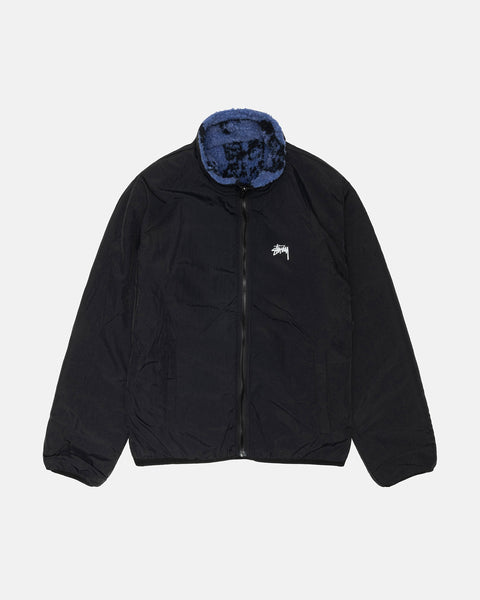 Sherpa Reversible Printed Jacket Blue Outerwear