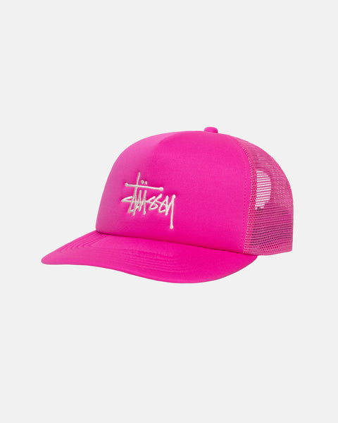 Stüssy Trucker Big Basic Snapback Hot Pink Headwear